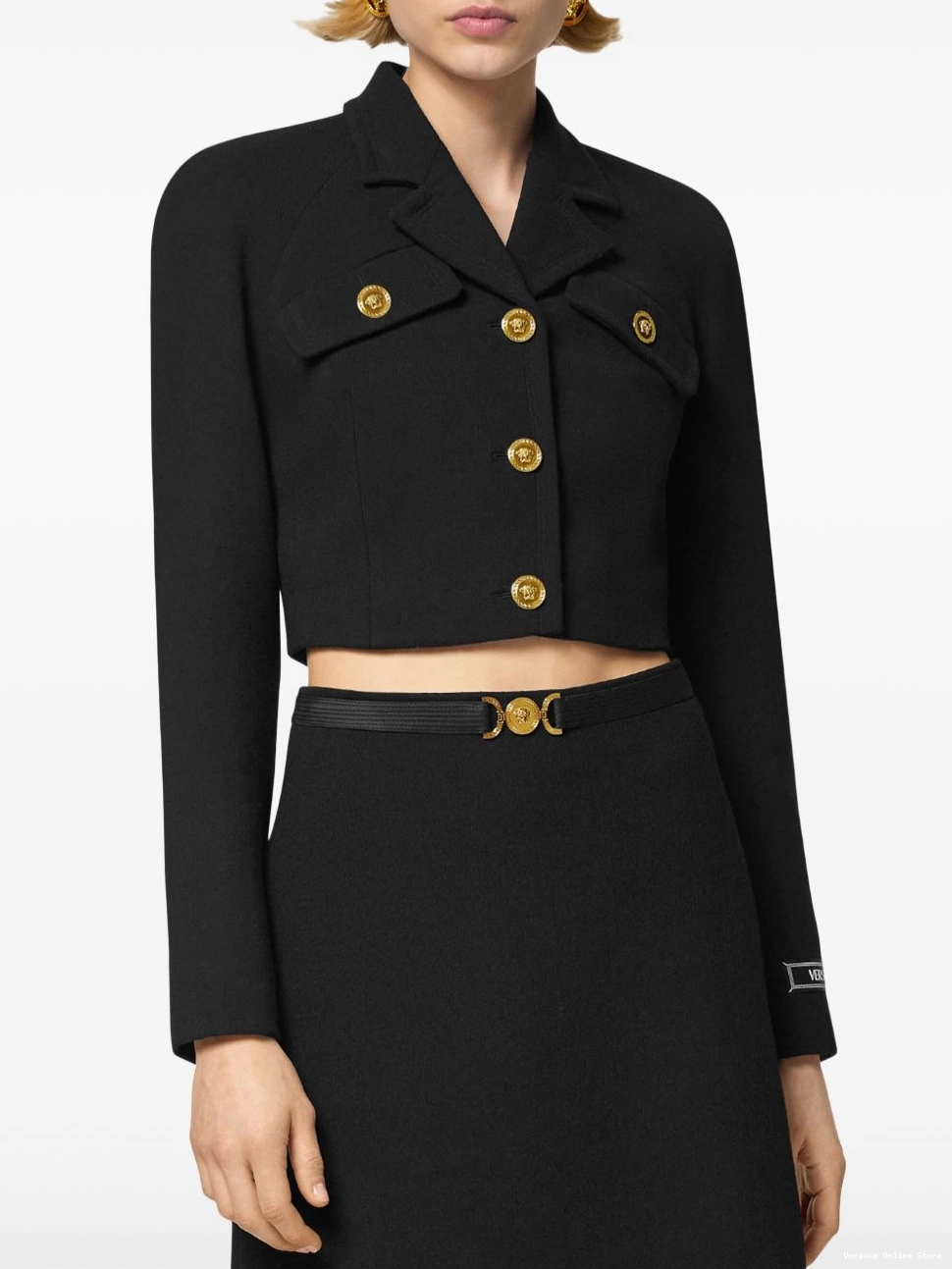 Affordable Women jacket cropped Head-buttons Medusa Versace 0720